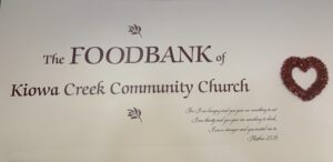 The FOODBANK of Kiowa Creek Community Church sign